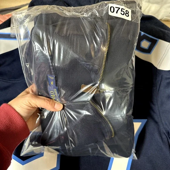 Polo Ralph Lauren 1/4 Zip Pullover Mens XL Blue Preppy Sweatshirt Modern - Picture 8 of 8